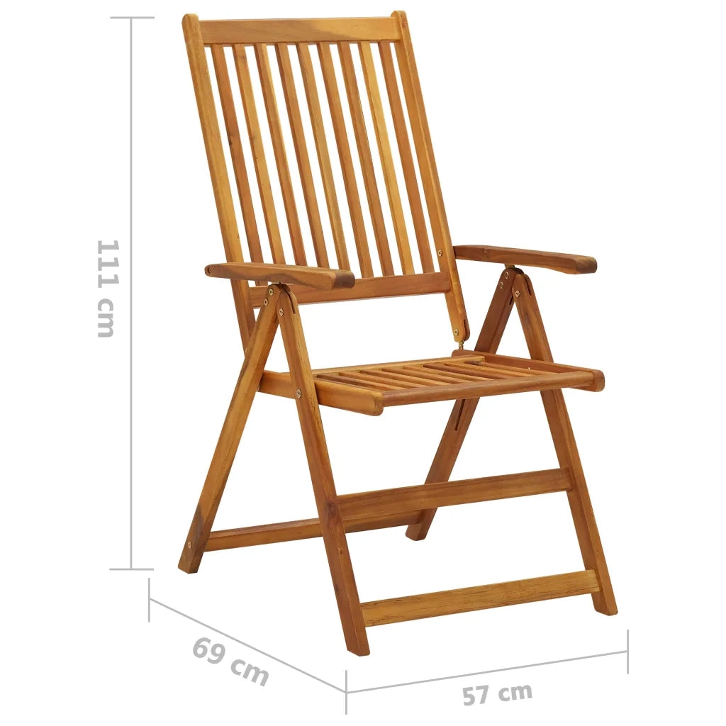 Sedie da Giardino Pieghevoli 6 pz con Cuscini Massello Acacia 3064123
