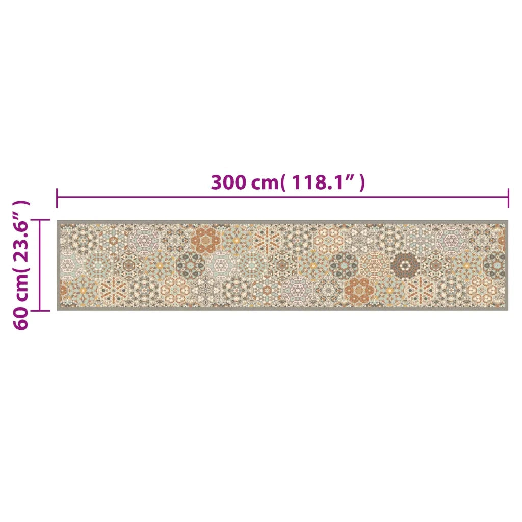 Tappeto da Cucina Lavabile-Tappetino da Cucina Pastello Esagono 60x300 cm Velluto