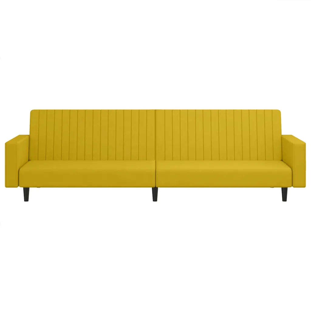 Divano letto | Sof¨¤ letto | Letto singolo a 2 Posti Giallo in Velluto