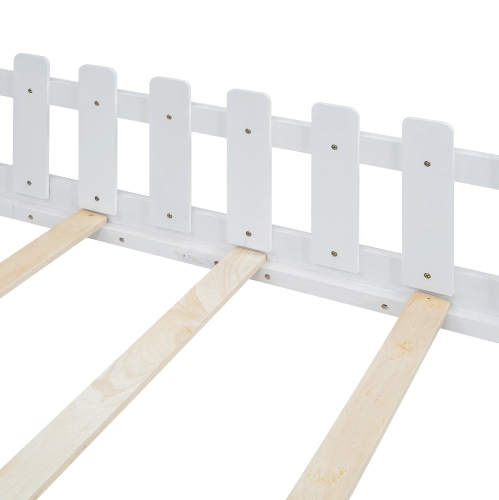 Letto per bambini a forma di casetta 90 x 200 cm, bianco