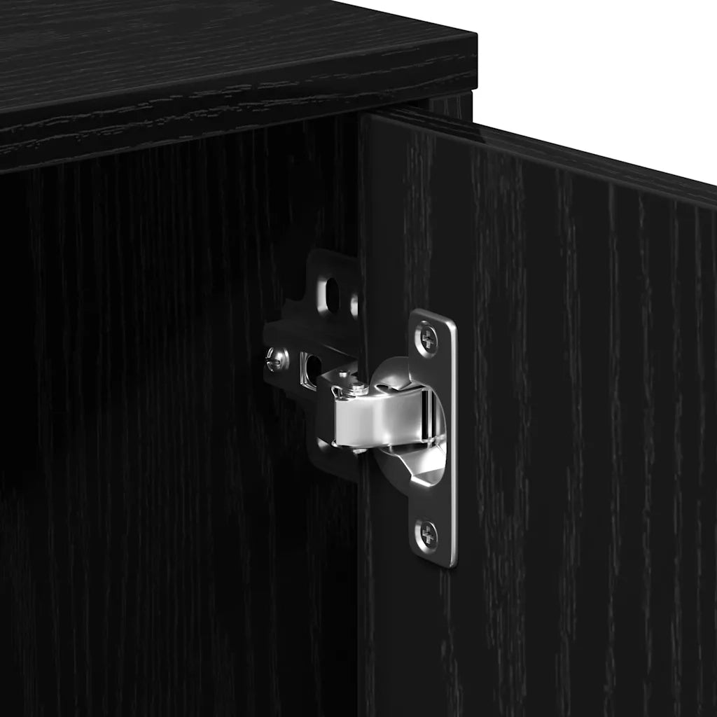 Credenza-Buffet-Armadio da cucina Rovere Nero 60x31x70 cm in Legno Multistrato