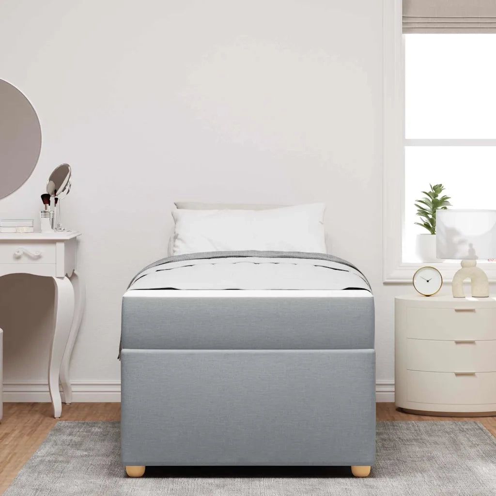 Struttura del letto Grigio chiaro 90 x 200 cm Tessuto