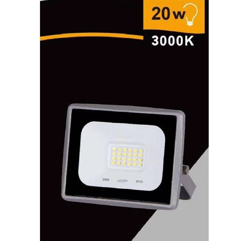 Trade Shop - Faretto Led Faro 20 W 1800 Lm Ip65 Grigio Luce Calda Fredda Naturale Ek02-20w-g -