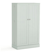 Armadietto dispensa alto 104 cm con ante e ripiani regolabili, Credenza autoportante per sala da pranzo e soggiorno Verde-Credenze buffet