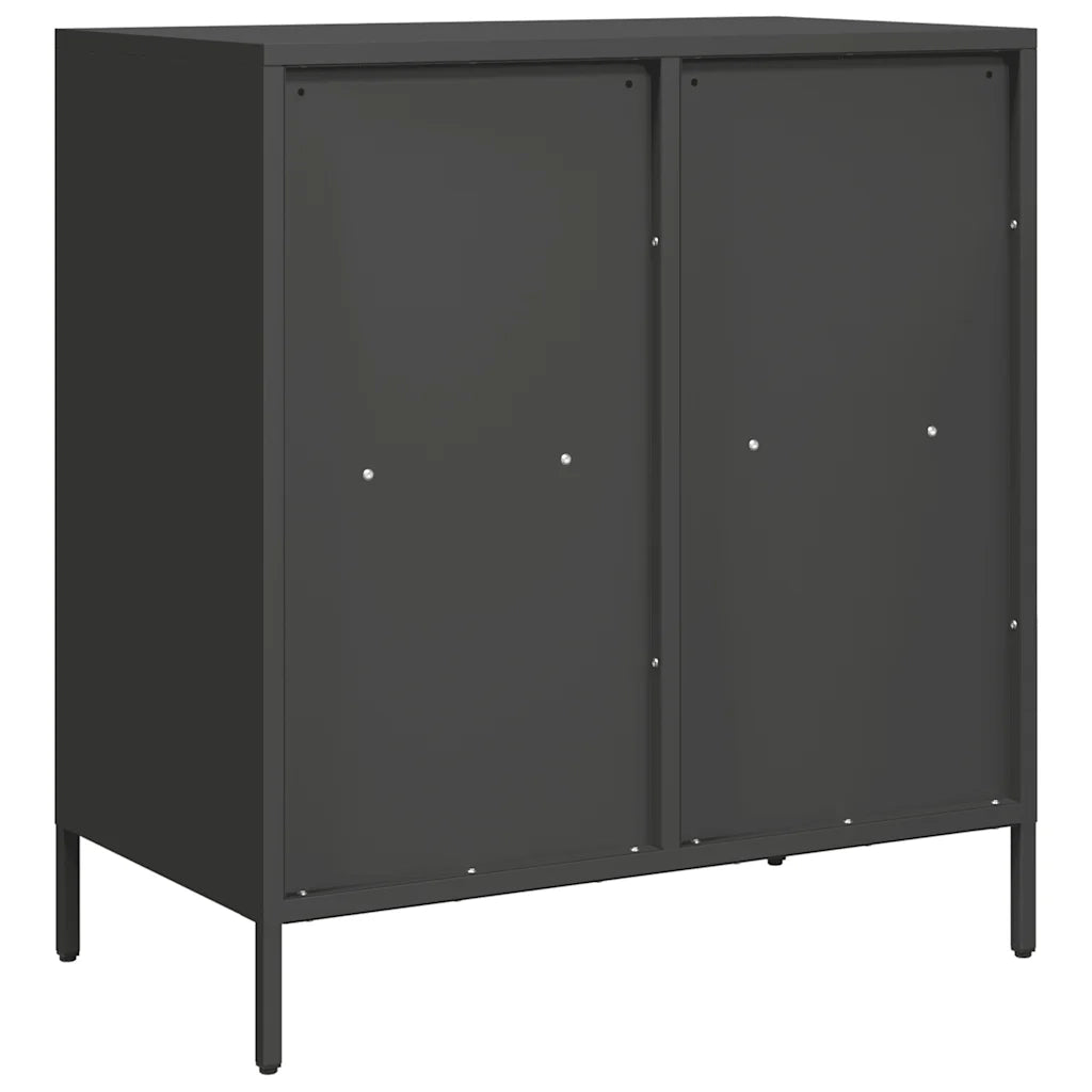 Credenza | Madia | Buffet da pranzo | Armadio da pranzo Nera 68x39x73,5 cm in Acciaio Laminato a Freddo