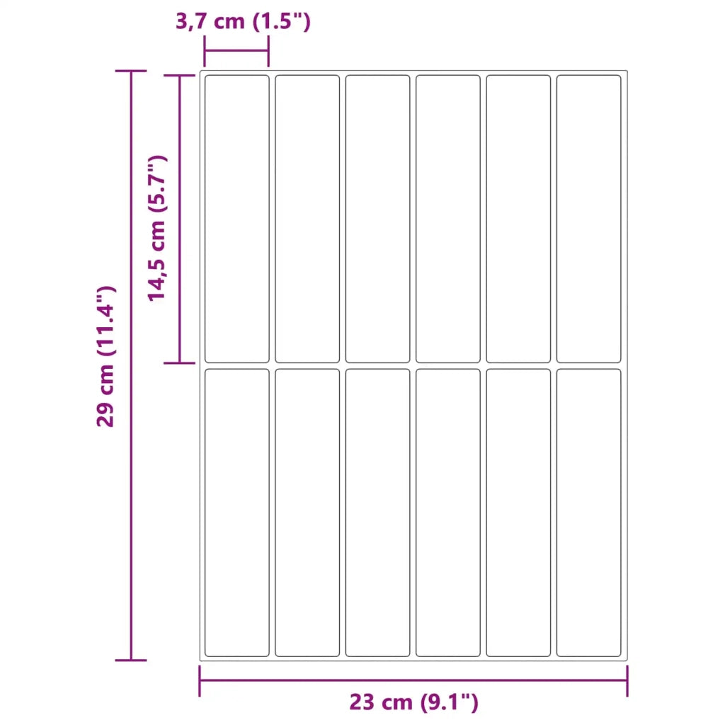 Piastrella Rettangolare 20 pcs Beige 29 x 23 x 0,08 cm 42046172