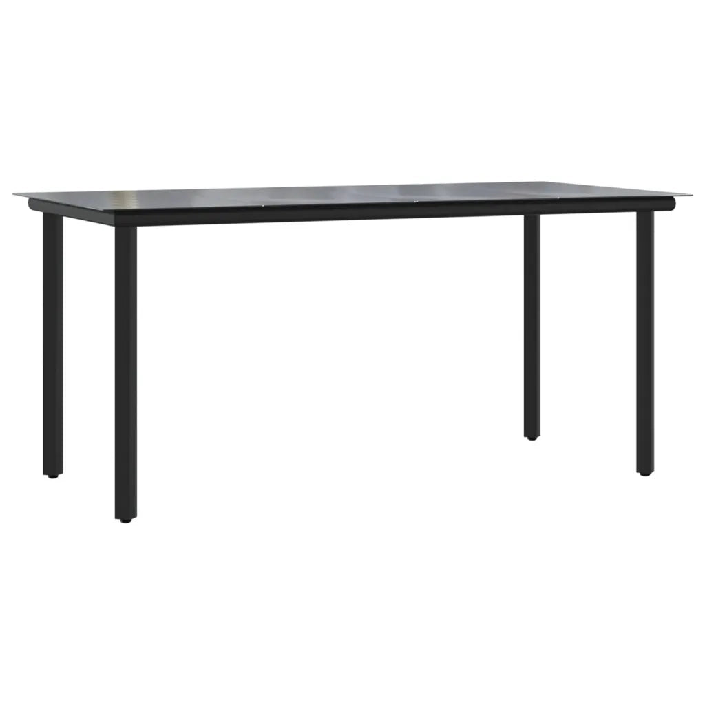 Set da Pranzo da Giardino 7 pz Nero in Polyrattan 3156513