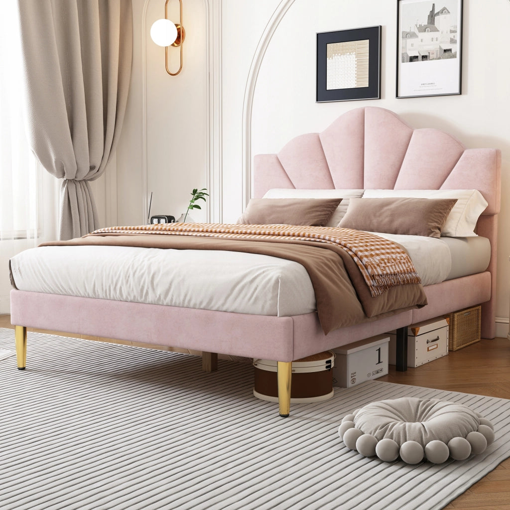 Letto imbottito 140x190 - Xylo - Rosa