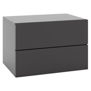 Comodino sospeso a parete 42 x 30 x 28 cm con 2 cassetti e moderno spazio di archiviazione in legno grigio 20_0014031