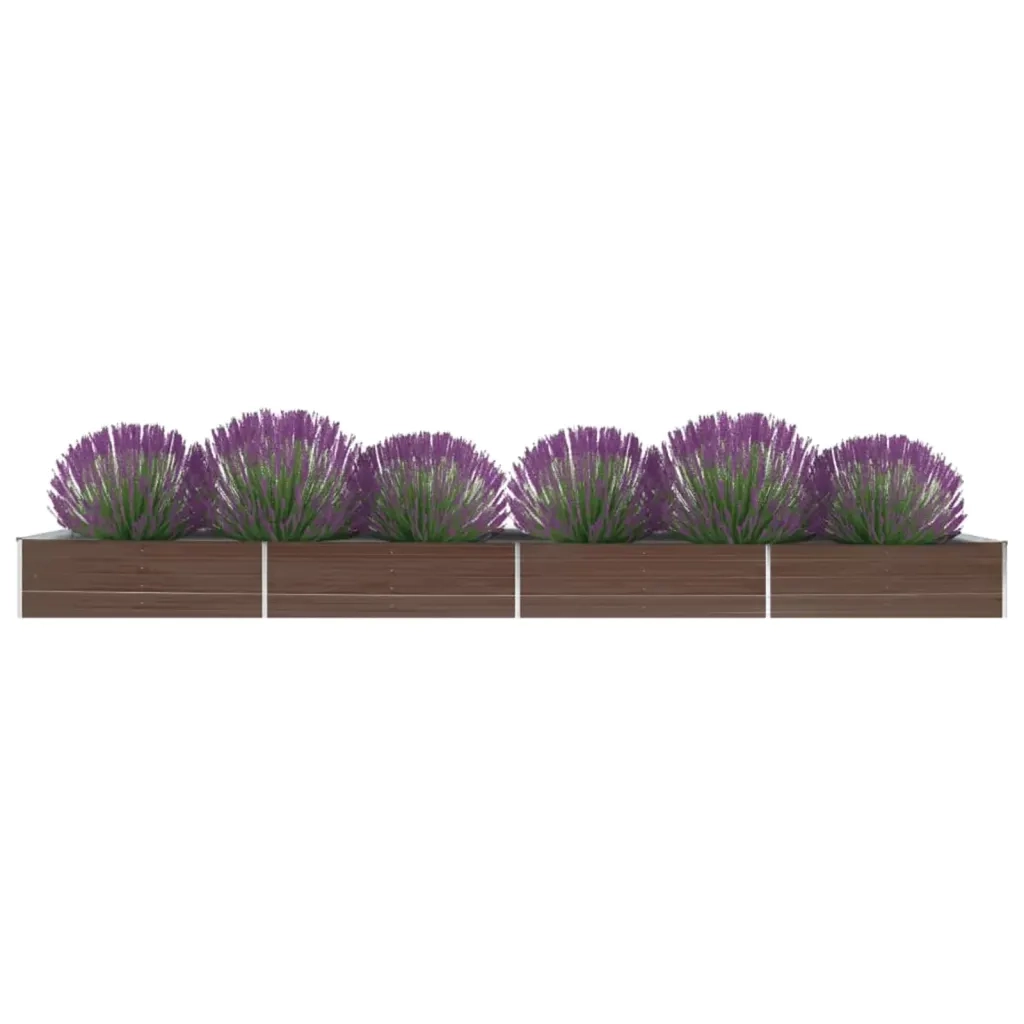 Letto Rialzato Giardino in Acciaio Zincato 600x80x45 cm Marrone 47074