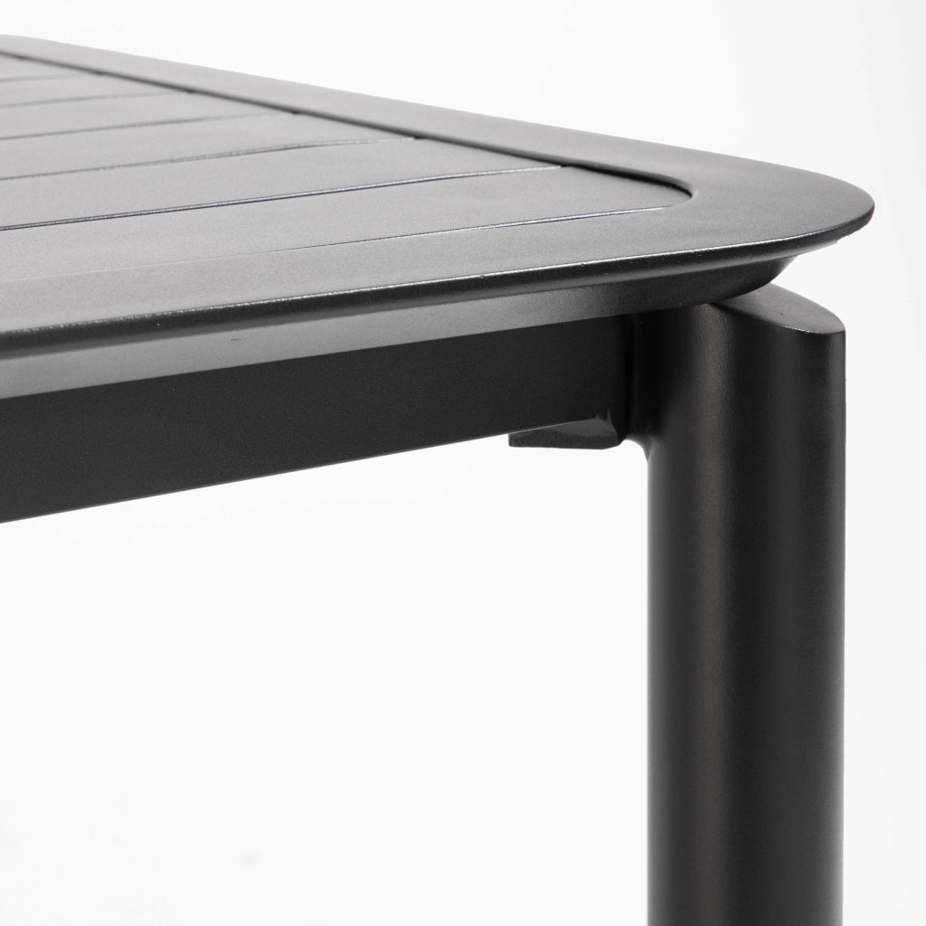 Oviala - Tavolo alto da terrazza con 2 sedie in alluminio nero