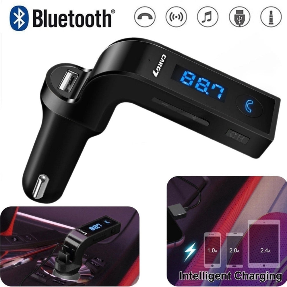 Trade Shop - Caricabatterie Carg7 Auto Trasmettitore Bluetooth Usb Tf Card Android Ios Tablet -