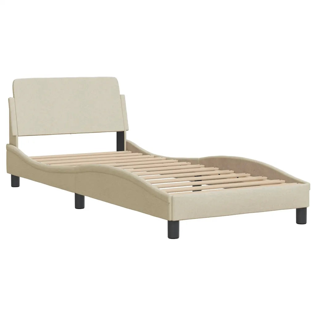 Giroletto senza Materasso Crema 90x200 cm in Tessuto