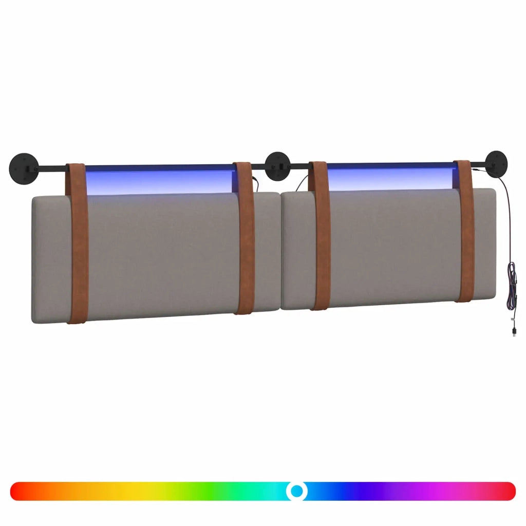 Testiera sospesa Con luce LED Tortora PU Antico 3423990