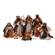 Presepe tessuto set 9pz ocra cmh30,5