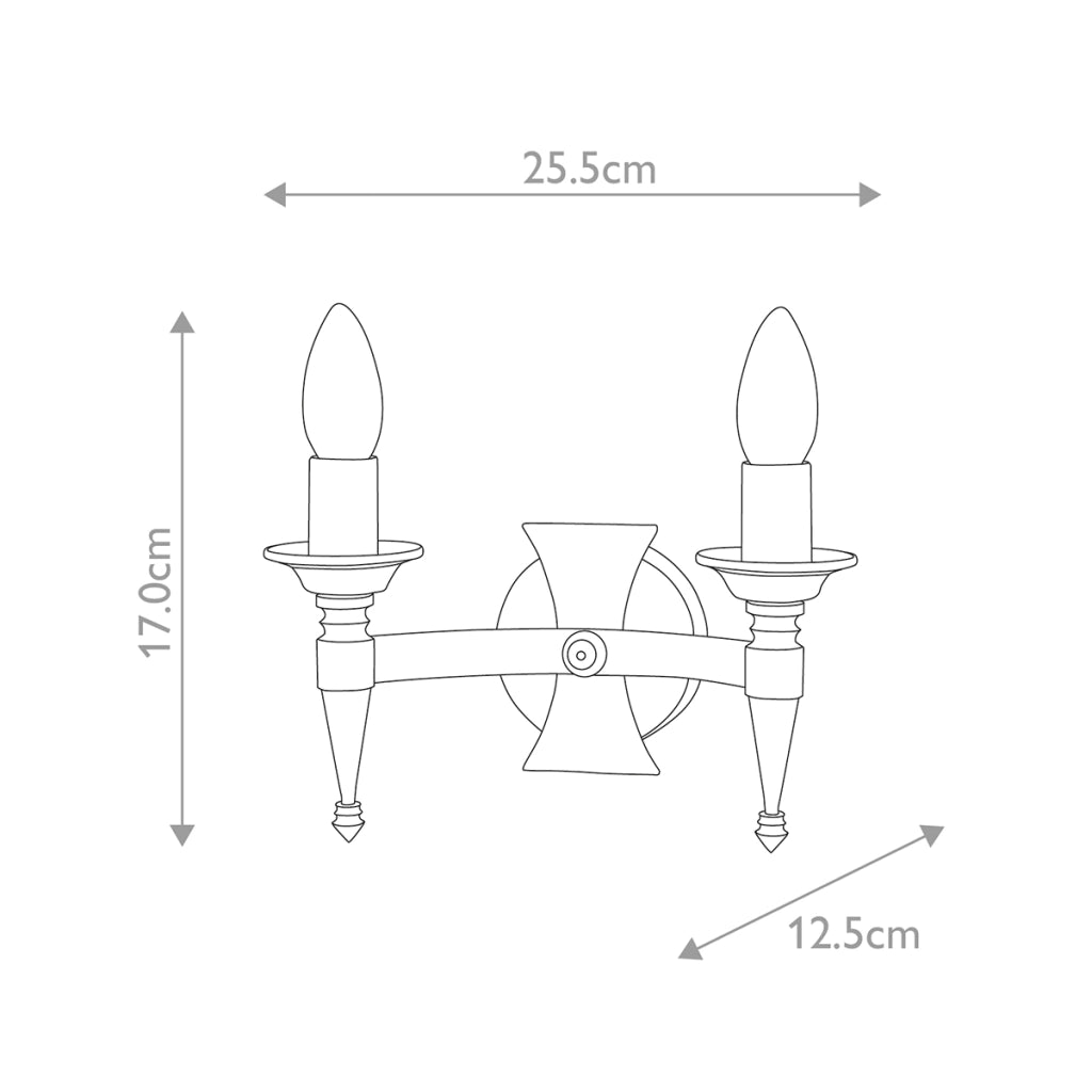 Applique candela Saxon doppia E14 nero/argento Elstead