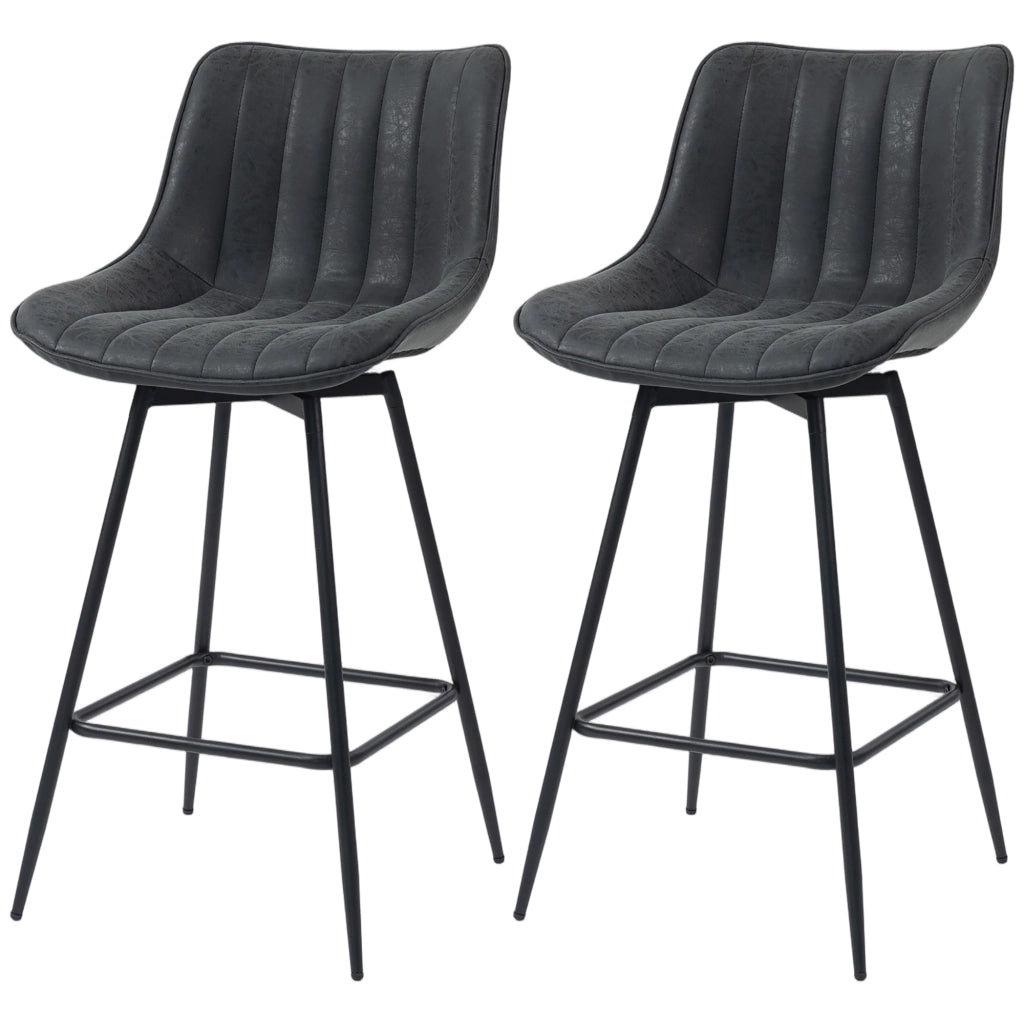 Set di 2 sgabelli da bar con schienale girevoli ¨C Minimal ¨C Nero 68 cm