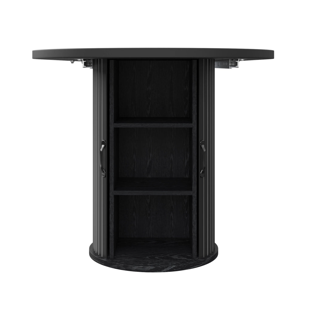 Tavolo allungabile 150-190x80x75 cm telescopico con vano nascosto in MDF nero