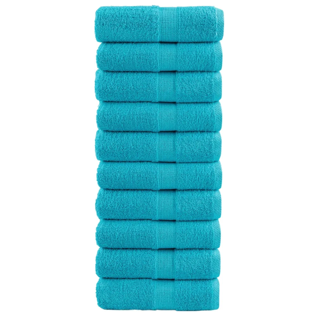 Asciugamani Ospiti SOLUND 10 pz Turchesi 30x50cm 600 g/m² 137448