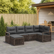 Set Divano da Giardino 6 pz Grigio polyrattan 3435779