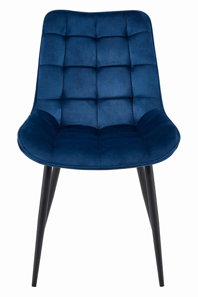 Sedia VALORA BERA - Velluto blu navy con gambe nere x 4