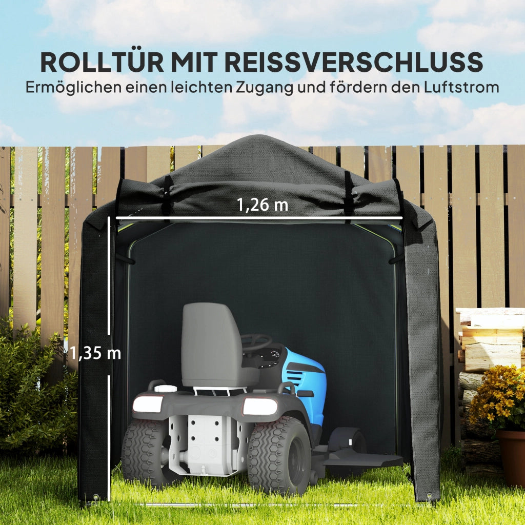 Tenda Garage Impermeabile ¨C Xylo ¨C 220x157x165 cm Nero con Porta UV-Resistente