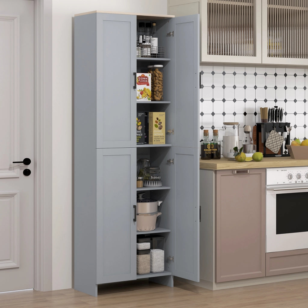 Armadio da Cucina con 4 Porte e Ripiani ¨C Minimal ¨C Grigio 170 cm