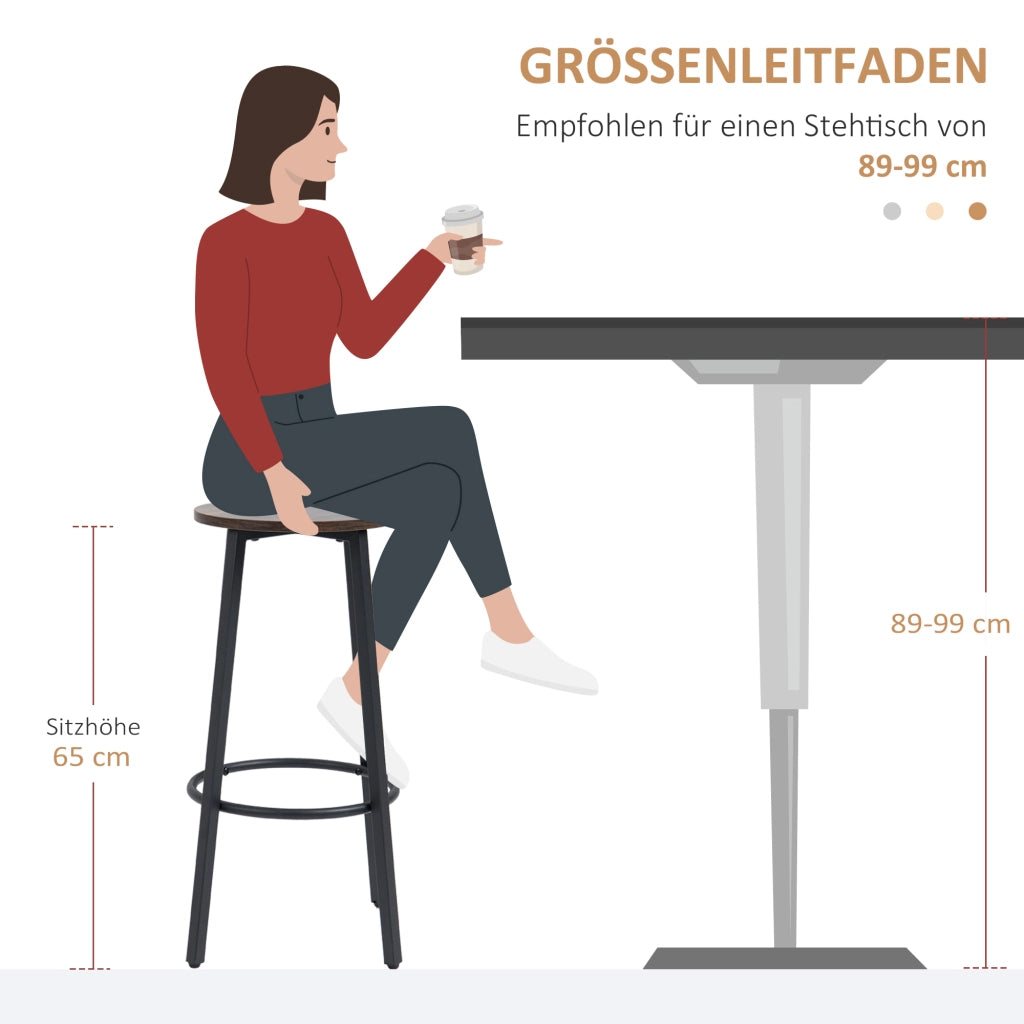 Sgabelli da Bar Set 2 Pezzi Design Industriale ¨C Minimal ¨C Metallo Nero 42x42x65 cm