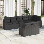 Set di divani con cuscino 8 pcs Nero polyrattan 3346773