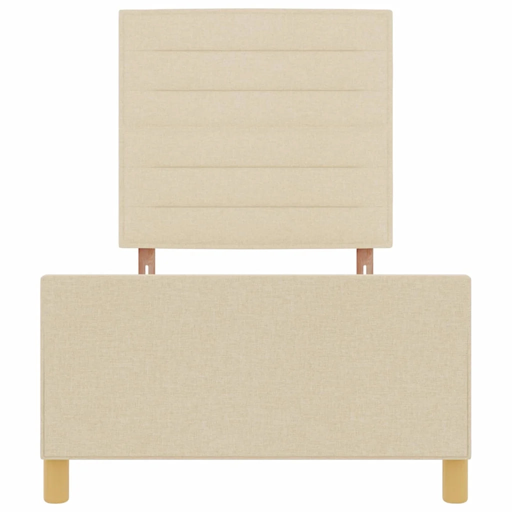 Struttura del letto con testiera Crema 80 x 200 cm Tessuto 3344611