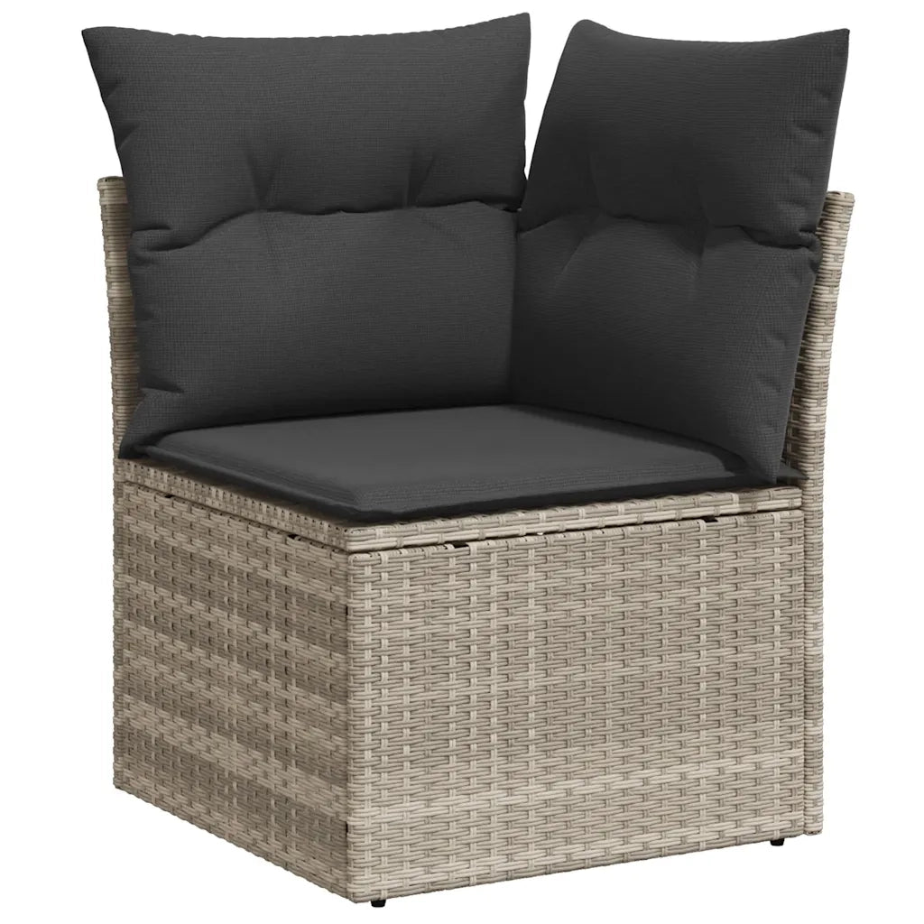 Set Divani da Giardino 7pz con Cuscini Grigio Chiaro Polyrattan 3327822