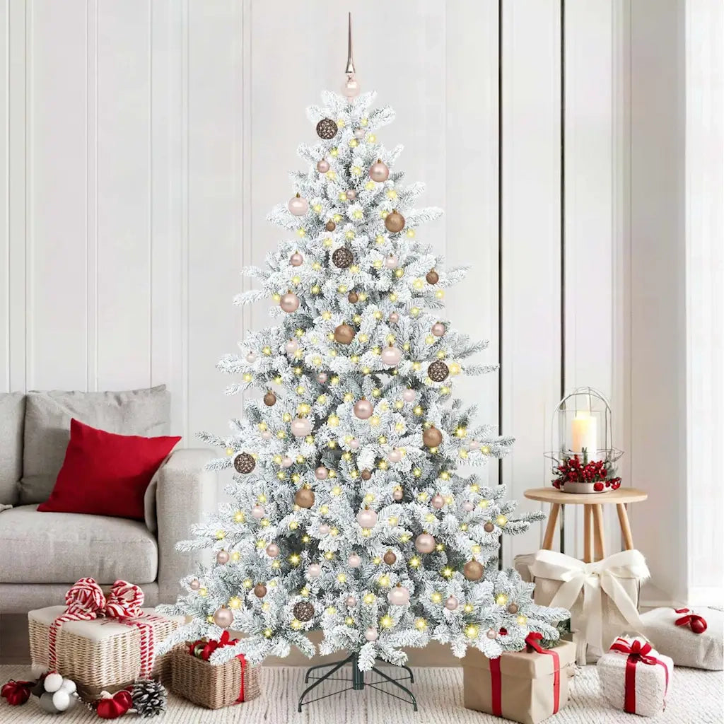 Albero di Natale Artificiale con Rami Pieghevoli Bianco 210 cm 3397729
