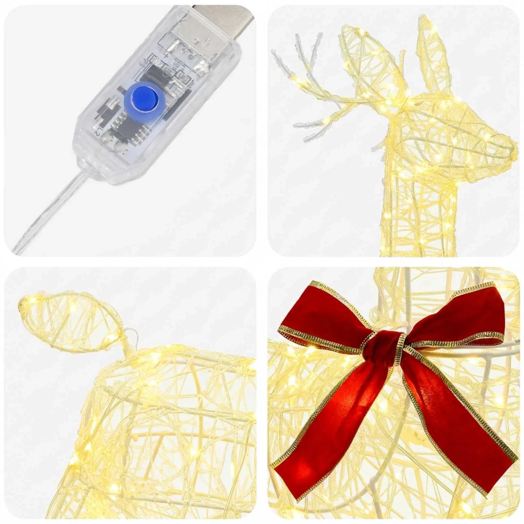 Renna di Natale 3D LOVIISA 140 LED Bianco caldo 55 x 22 x 63 cm 42049653
