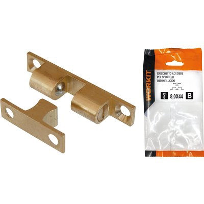 CRICCHETTO A 2 SFERE SPORTELLI SELF WORKIT - OTTONE LUCIDO MM  9X49 CF=PZ 1- 2 confezioni