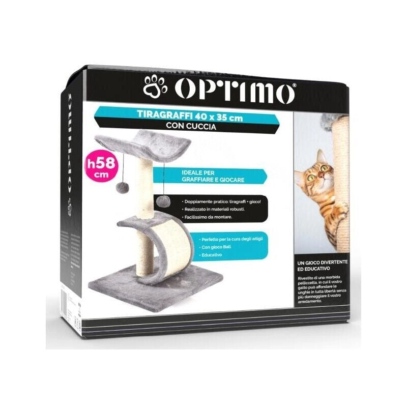 OPTIMO TIRAGRAFFI CON CUCCIA 40 X 35 X H 58 CM GRIGIO E BEIGE