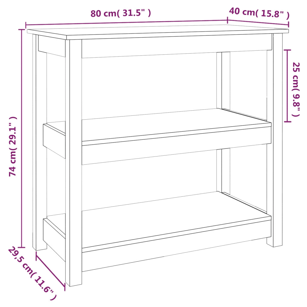 Tavolo Consolle | Tavolo d'Ingresso Bianco 80x40x74 cm in Legno Massello di Pino