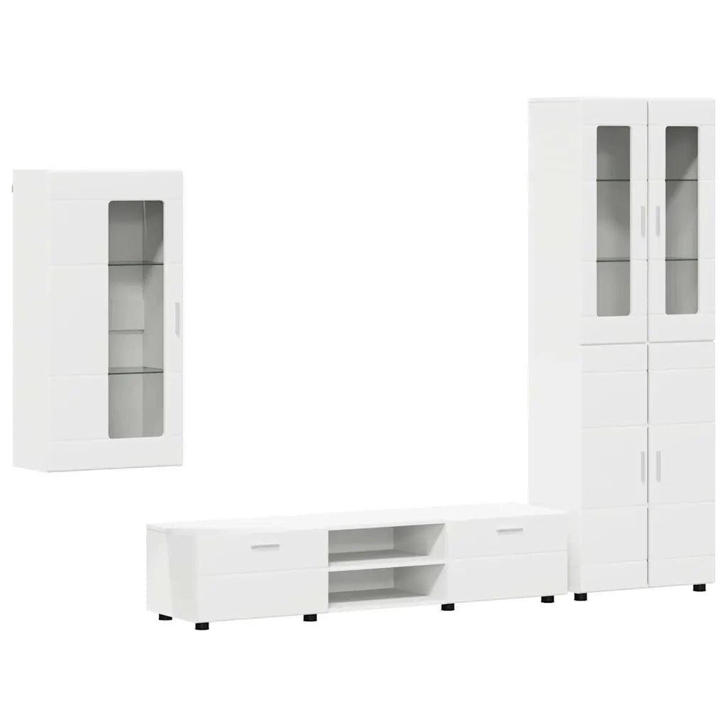 Set mobile TV con porta FLORIN 3 pcs Bianco Legno multistrato 3397964