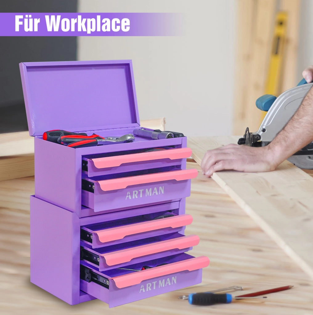 Organizzatore da scrivania con cassetti 36 x 24 x 32 cm in acciaio viola rosa
