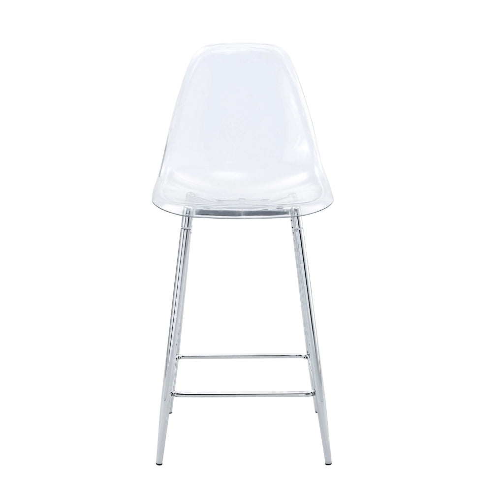 SGABELLO da bar moderno 68,5x48x47 cm plastica trasparente e metallo argento