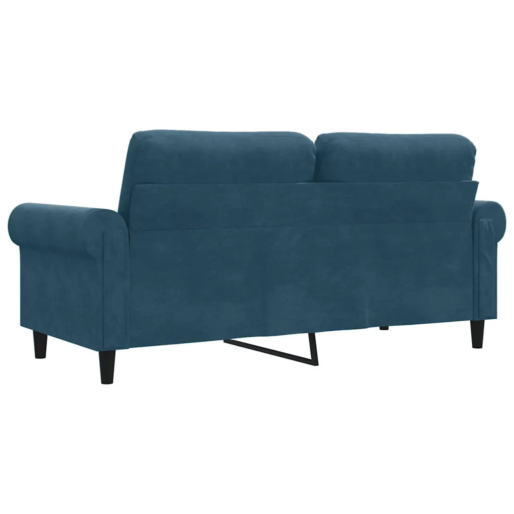 Divano a 2 Posti Blu 140 cm in Velluto 359538