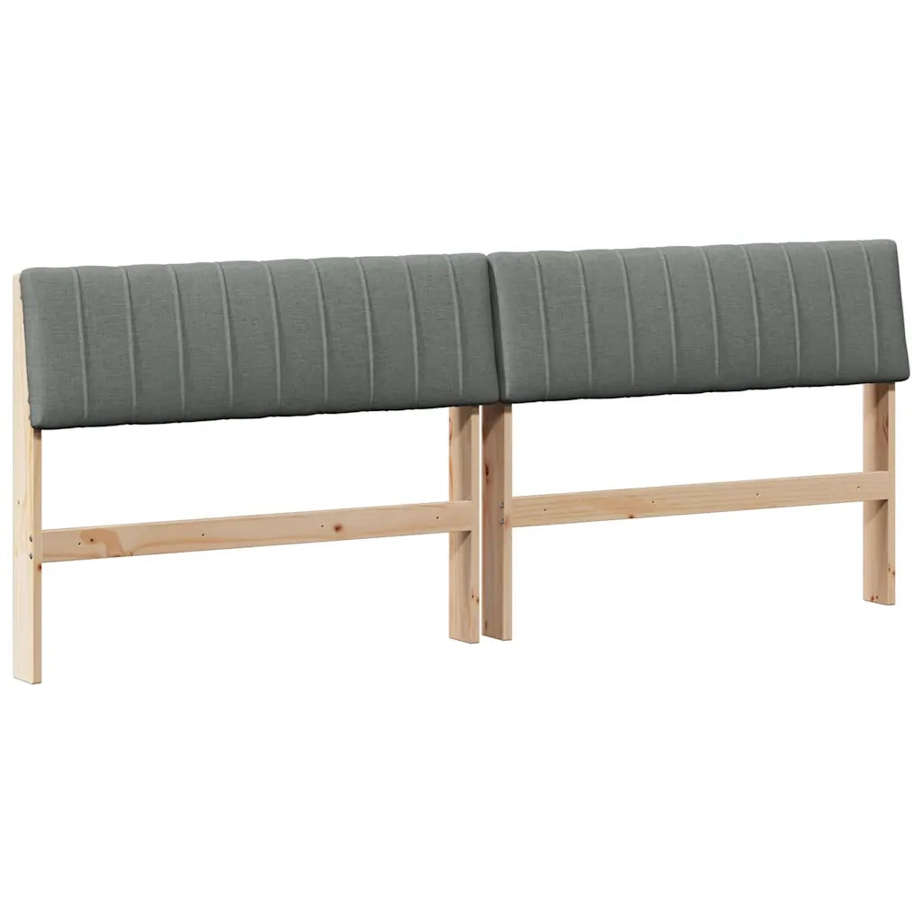 Testiera imbottita Grigio scuro 200 cm Pino massello 879210