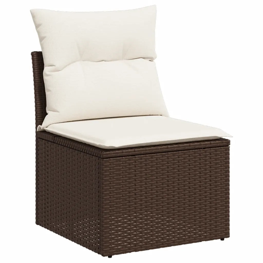 Set Divani da Giardino 7 pz con Cuscini Marrone in Polyrattan 3266613