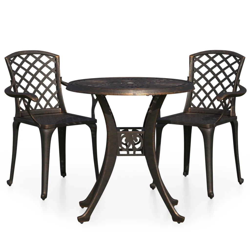 Set da Bistrot 3 pz in Alluminio Pressofuso Bronzo 3070580
