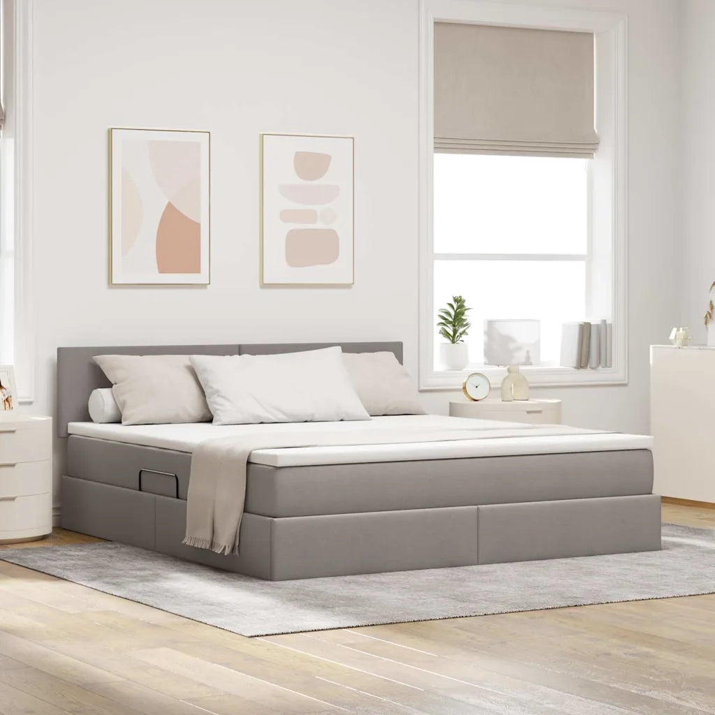 Letto con contenitore e LED con led Talpa 160 x 200 cm Tessuto