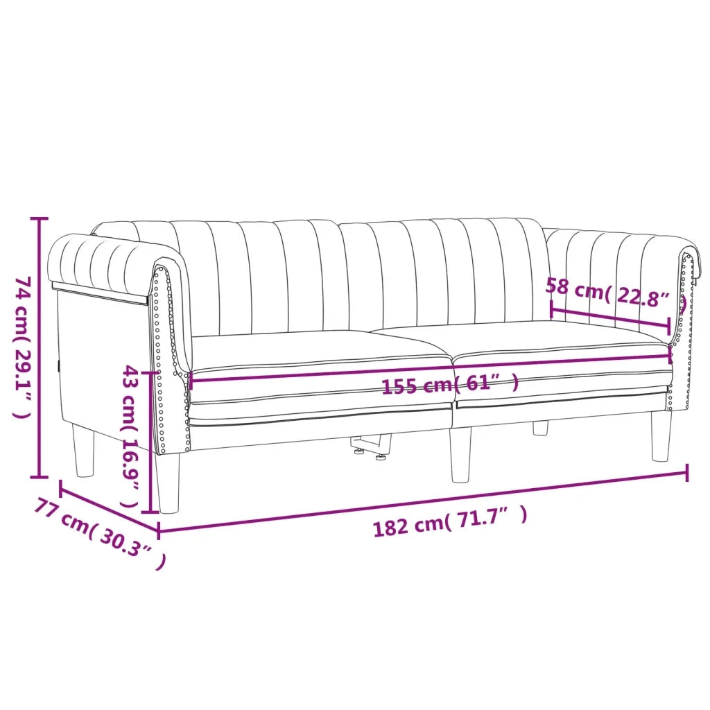 Divano a 2 Posti-Sofa 2 Posti Rosa in Velluto