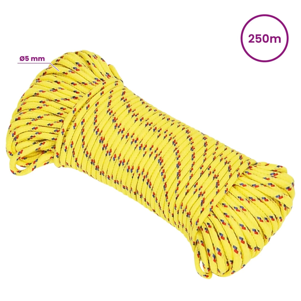 Corda multiuso 5 mm 250 m Giallo PP 150 kg Carico massimo 3473005