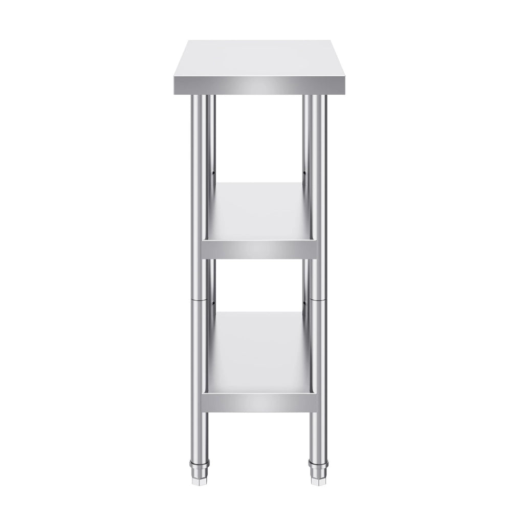 Tavolo da lavoro in acciaio inox SCGZT610*355T con 2 ripiani regolabili 356 x 610 x 864 mm robusto per cucina garage barbecue