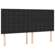 Testiera | Testata Nera 200x5x118/128 cm in Similpelle