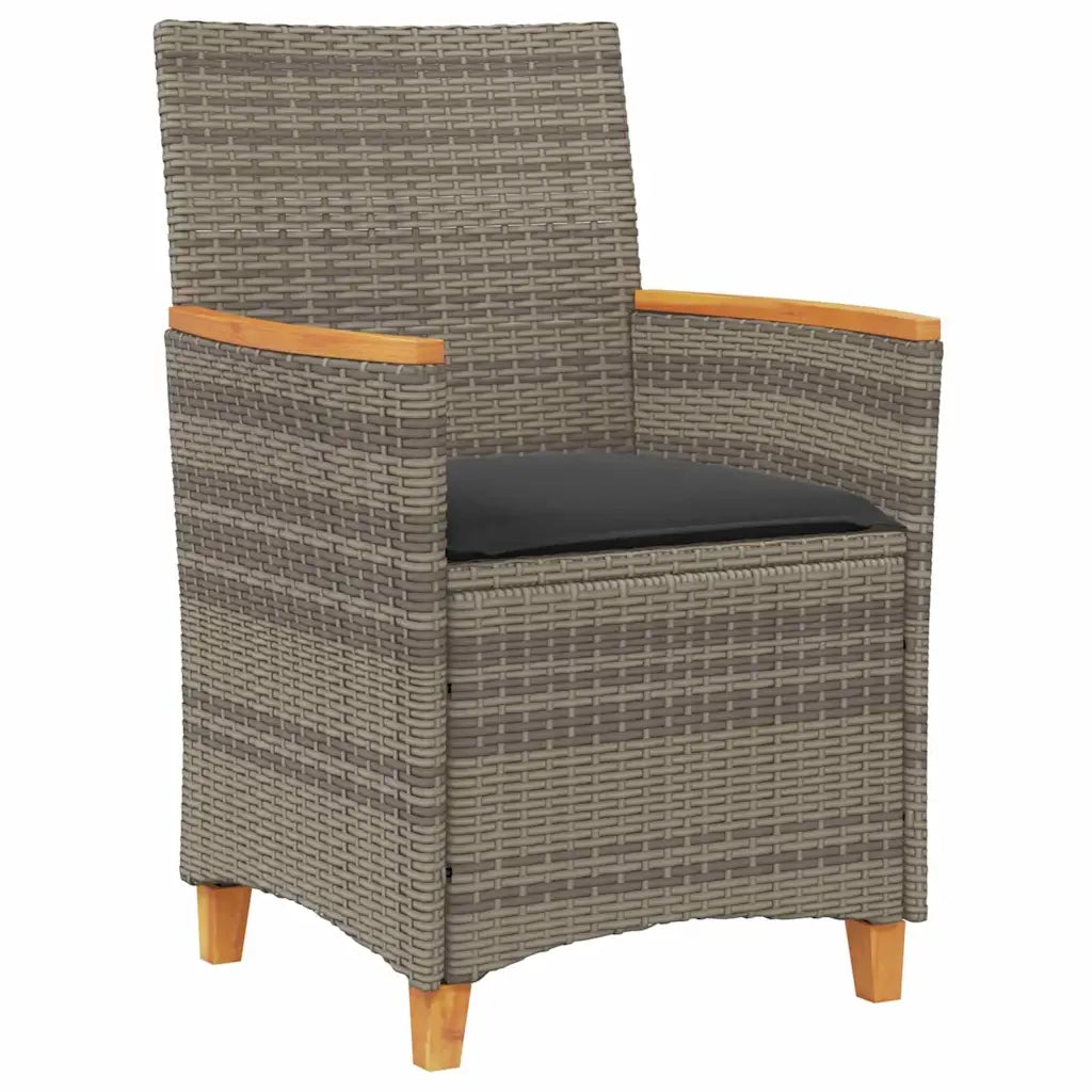 Set da Pranzo per Giardino 5 pz Grigio polyrattan 3381095