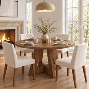 TAVOLO da pranzo rotondo Ø 120 cm MDF color noce